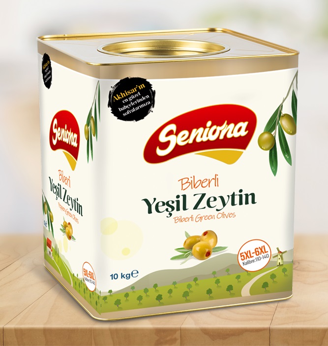 Biberli Yeşil Zeytin 10 kg