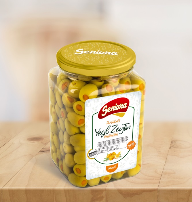 Portakallı Yeşil Zeytin 900 gr