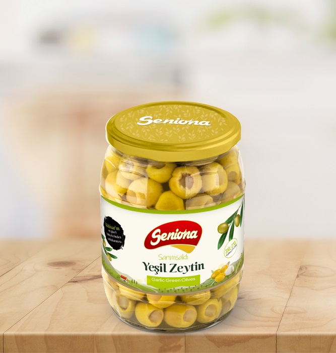 Sarımsaklı Yeşil Zeytin 400 gr